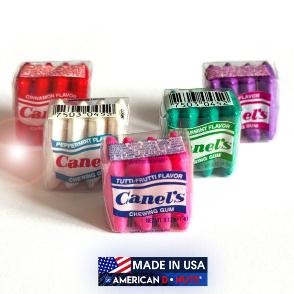 Canels Chewing Gum Assorted Violet Flavor Spearmint Tutti Frutti Peppermint Cinnamon Assorti Variety