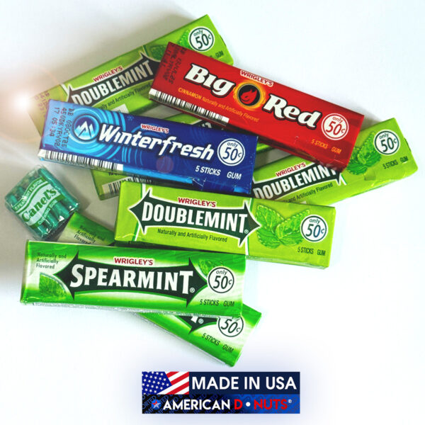 Made in USA CHewing Gum Doublemint Wrigleys and Canels Spearming American Donuts Kauwgom Amerikaanse